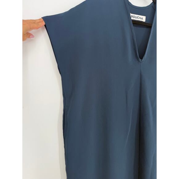 Roucha DiDonna Dress in Navy Oversized Slouchy Long Side Slits Size C US 12/14 - Picture 3 of 8